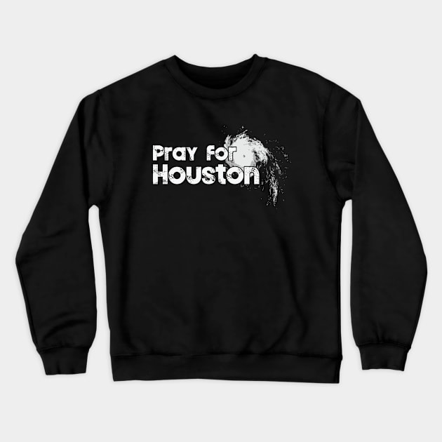 Pray for Houston - Hurricane Harvey Crewneck Sweatshirt by FalconArt